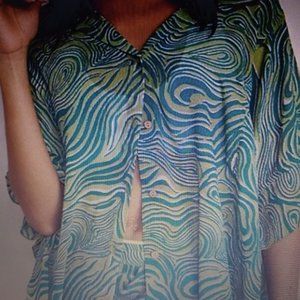 $15 FINAL SALE!! NWT Free People top Night Visions oversized button down shirt